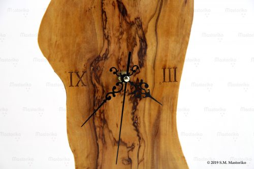 Χειροποίητο Ρολόι Κομοδίνου από φυσικό ξύλο ελιάς - Olive Wood Handmade Unique Clock - S.M. Mastoriko - Cyprus - Greece