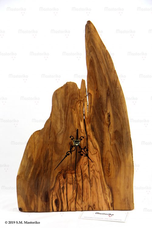 Χειροποίητο Ρολόι Κομοδίνου από φυσικό ξύλο ελιάς - Olive Wood Handmade Unique Clock - S.M. Mastoriko - Cyprus - Greece